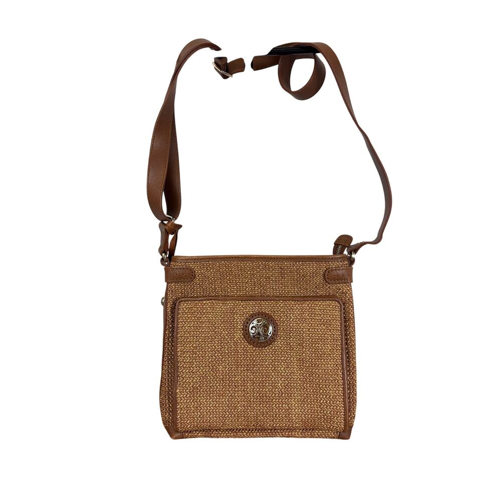 Brighton Brown Leather Crossbody Bag with Front Wallet Pocket Heart Charm